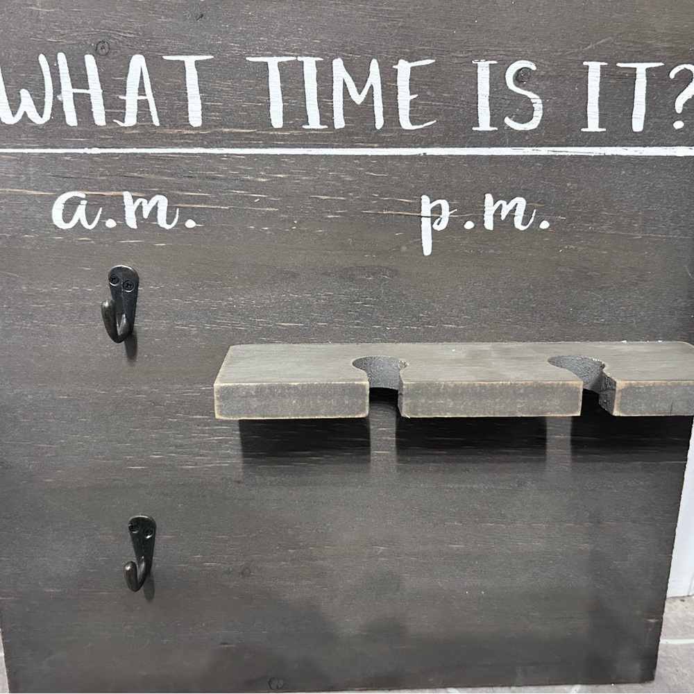 Charming Gray Wall Shelf with Hooks